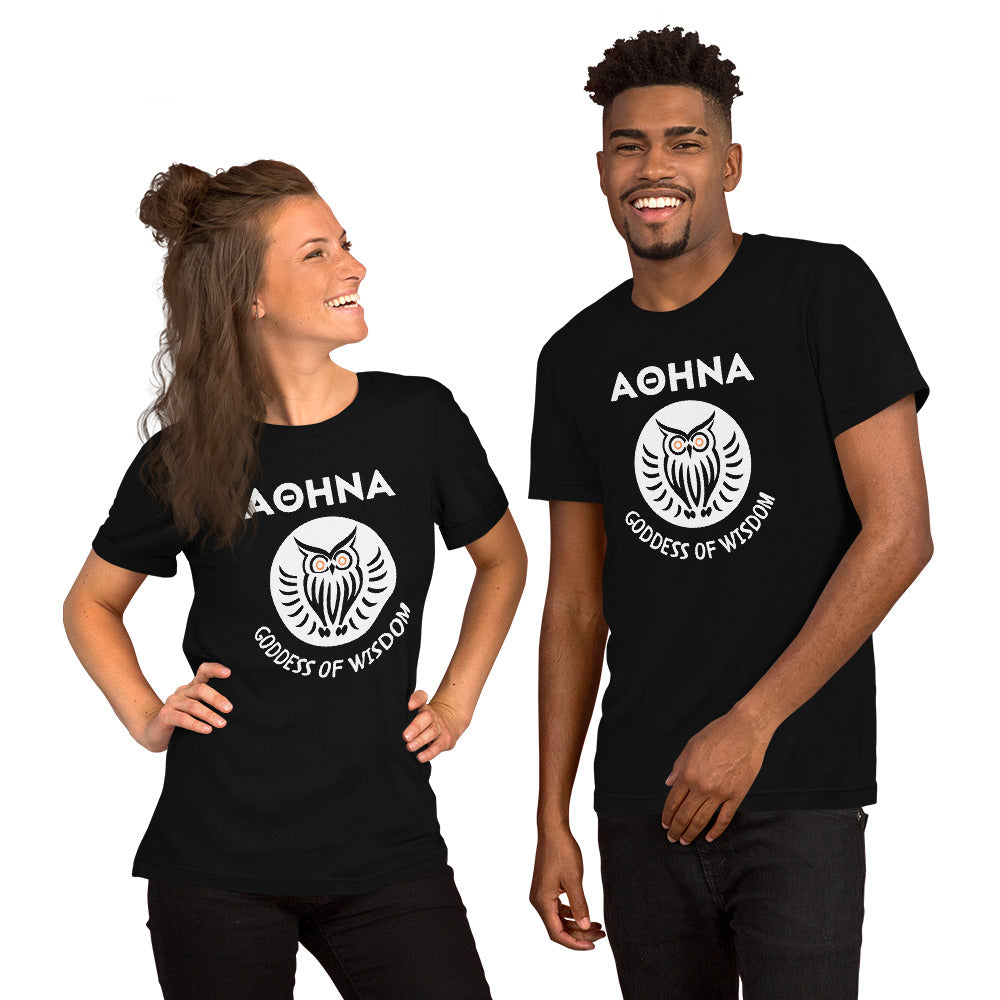 Greek Gods Athena Goddess of Wisdom Premium Unisex T-shirt black