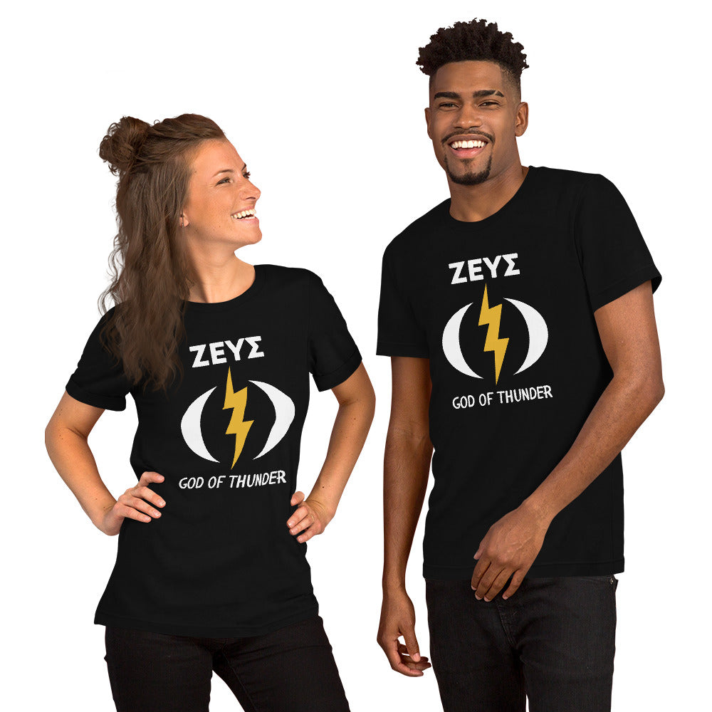 Greek Gods Zeus God of Thunder Premium Unisex T-shirt black Greek