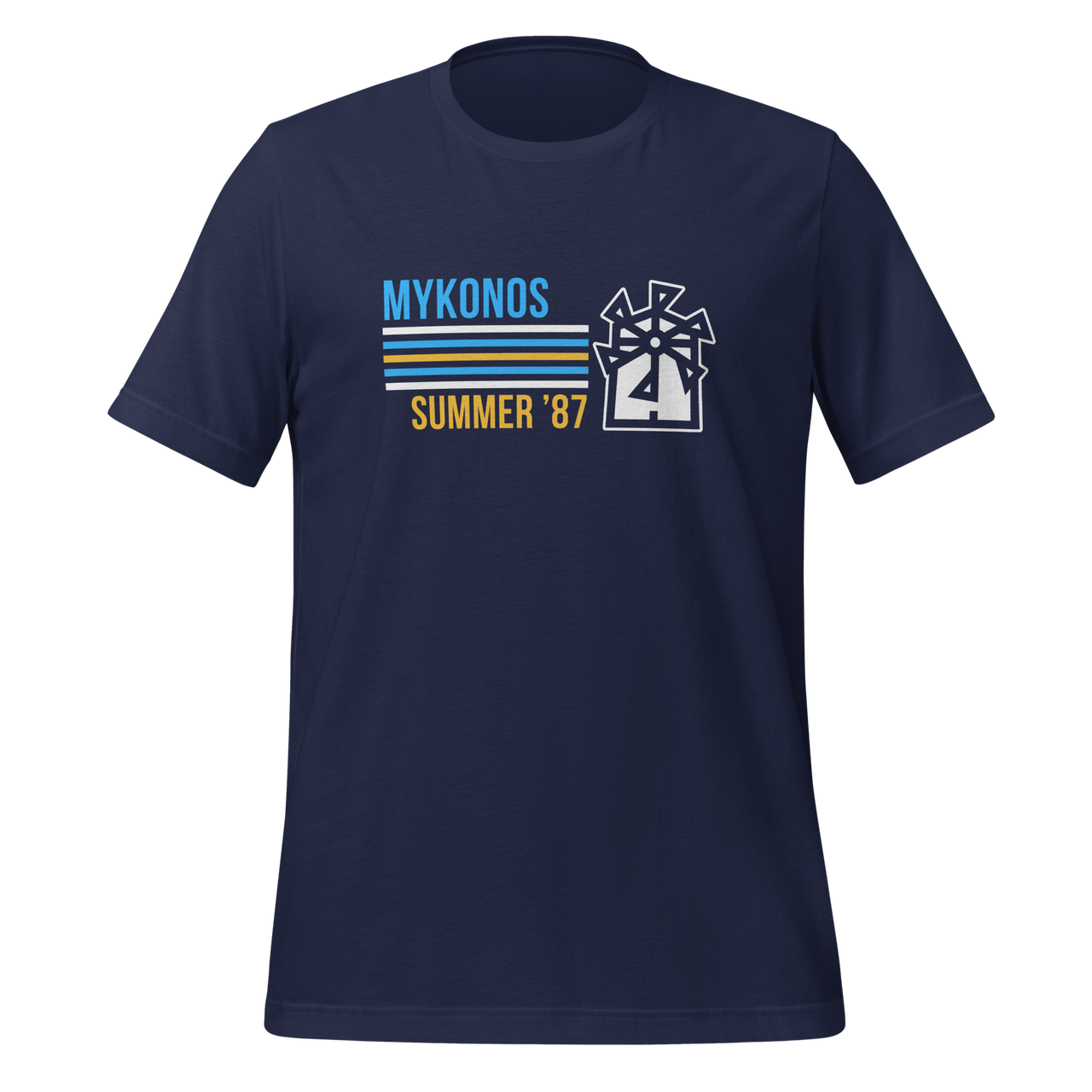 Retro Mykonos Greece Summer Premium Unisex T-shirt navy