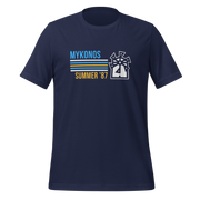 Retro Mykonos Greece Summer Premium Unisex T-shirt navy