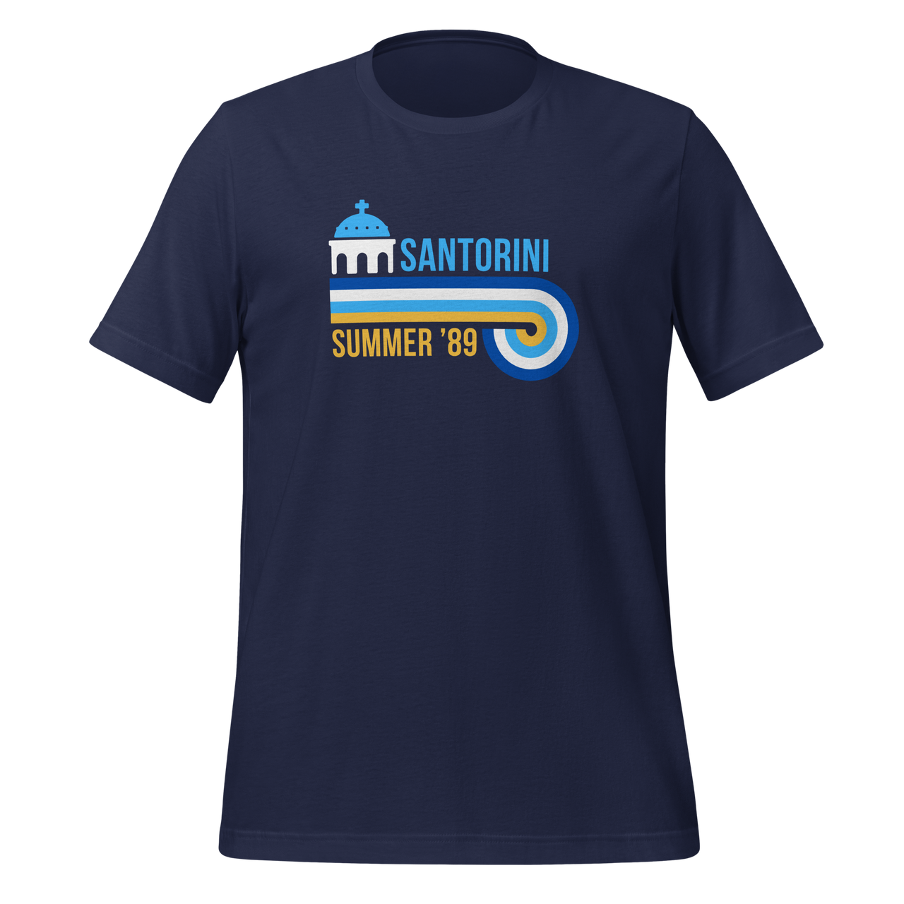 Retro Santorini Greece Summer Premium Unisex T-shirt navy