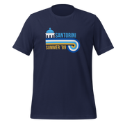 Retro Santorini Greece Summer Premium Unisex T-shirt navy