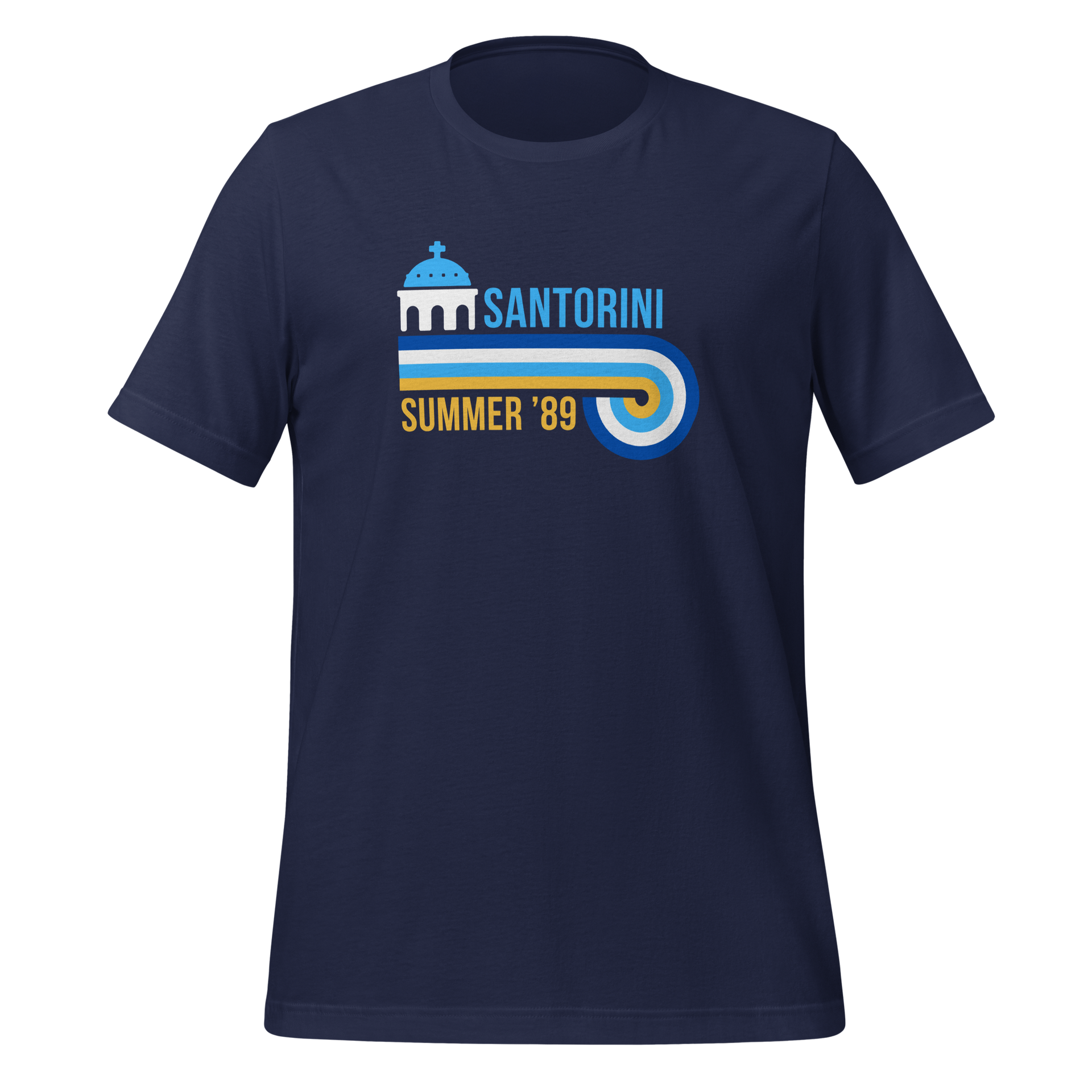 Retro Santorini Greece Summer Premium Unisex T-shirt navy