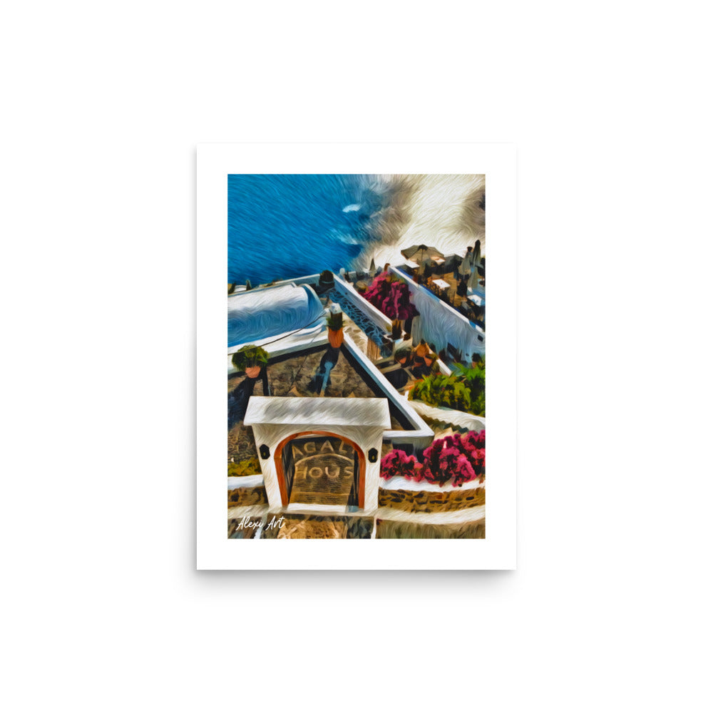 Santorini Agali Houses Hotel - Pastel Art Poster