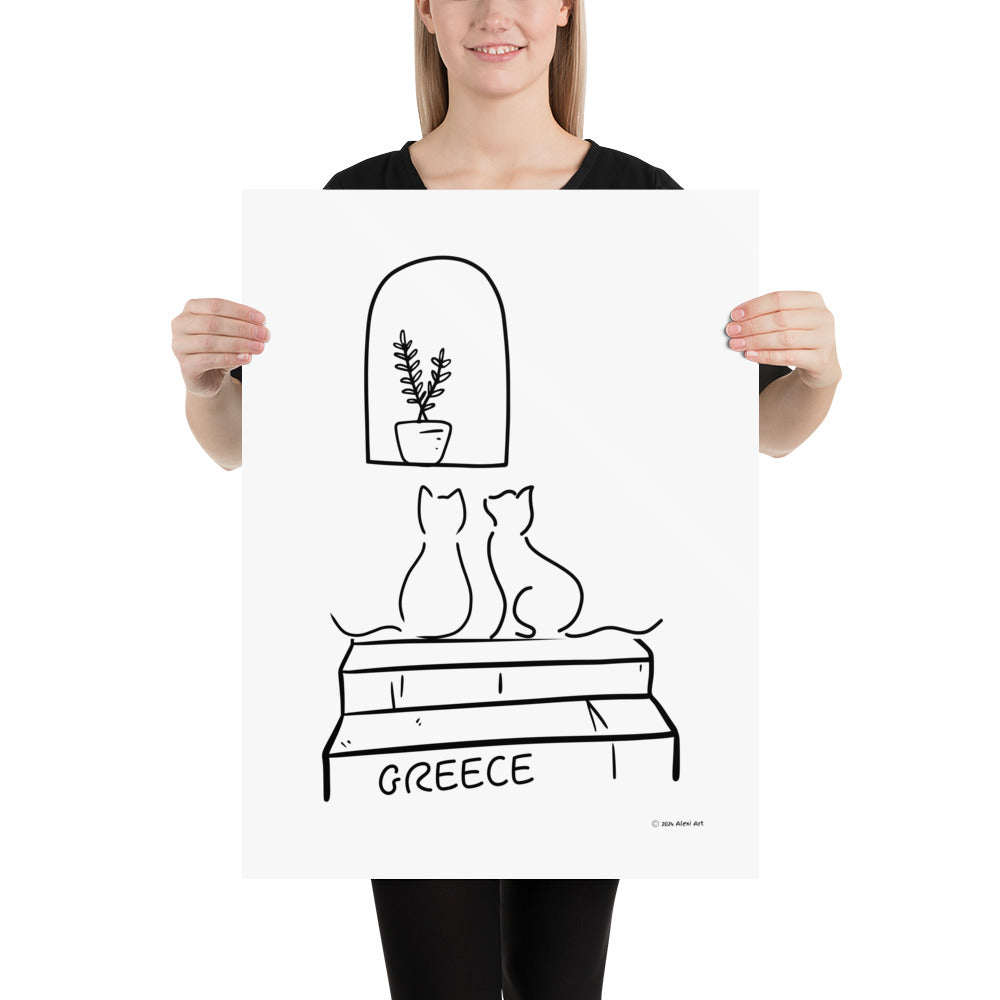 Greek Cats Poster