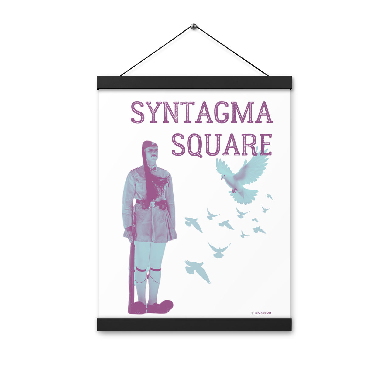 Syntagma Square Evzone Poster with Hanger