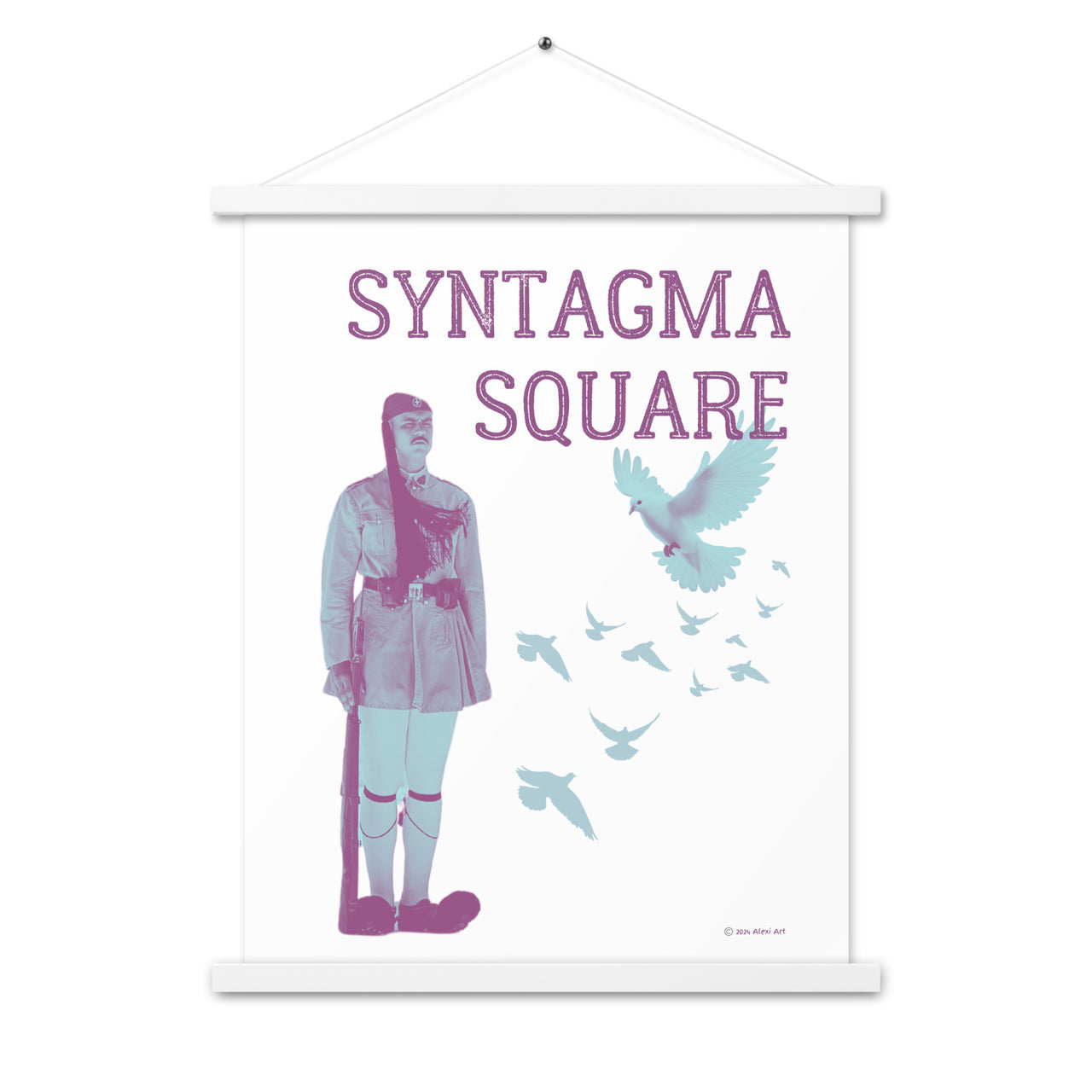 Syntagma Square Evzone Poster with Hanger