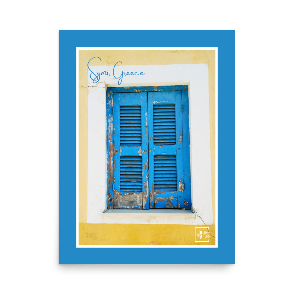 Symi Blue Window Photo Poster