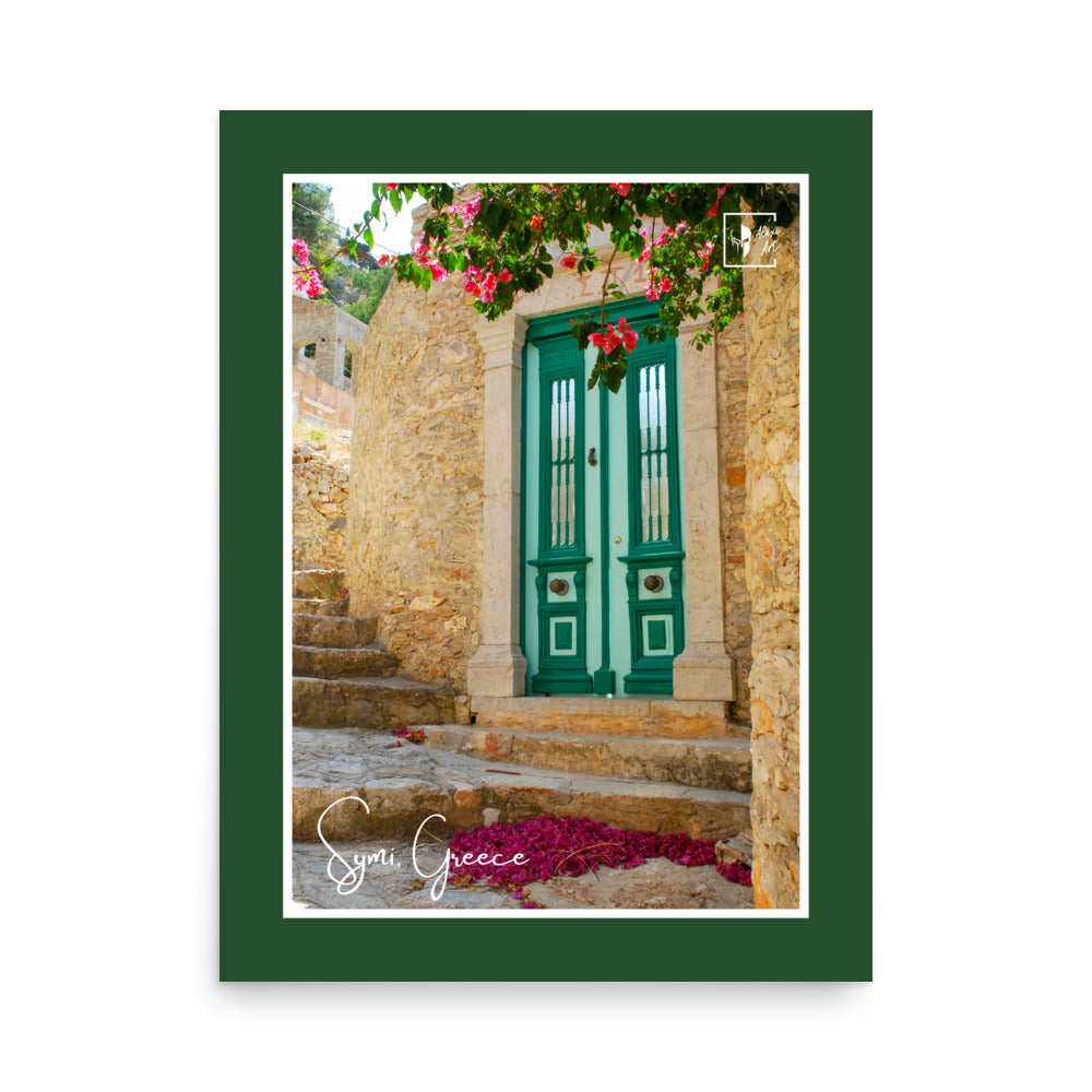 Symi Green Door Photo Poster