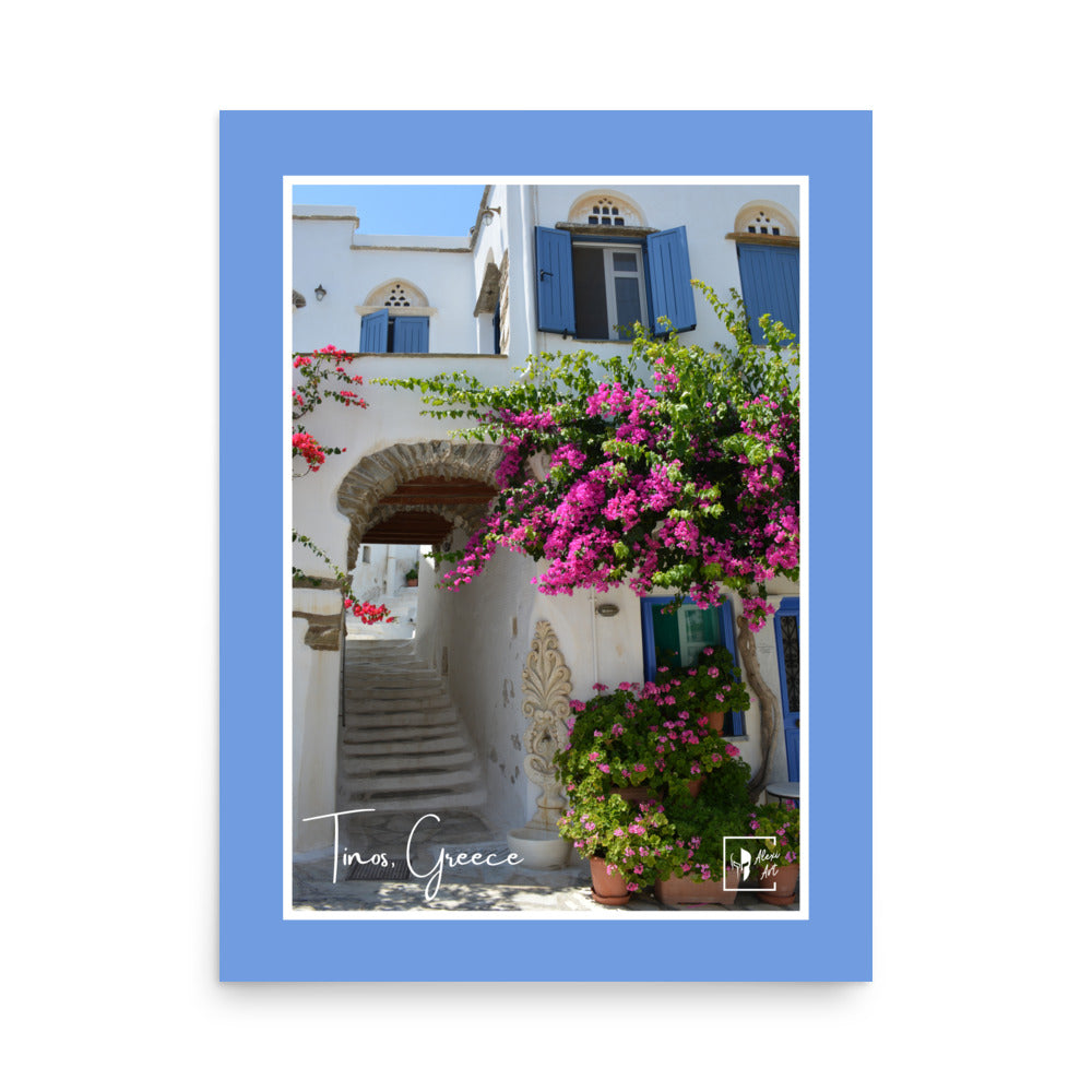 Tinos Pyrgos Bougainvillea Photo Poster