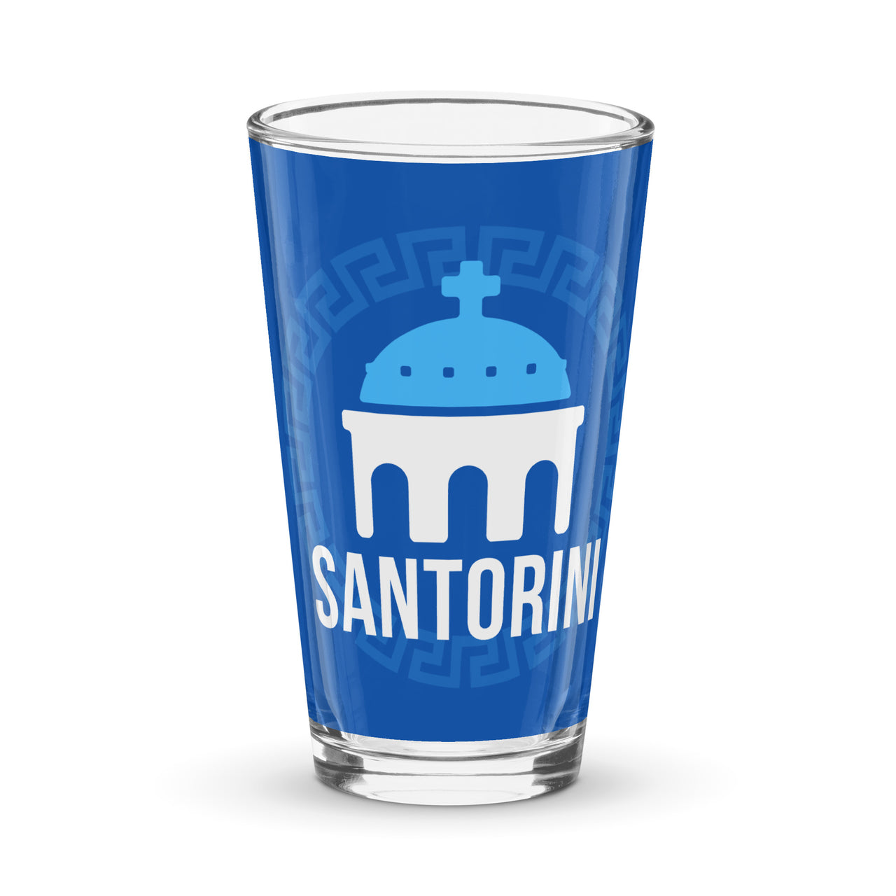 Iconic Places - Santorini 16oz Glass Pint Cup