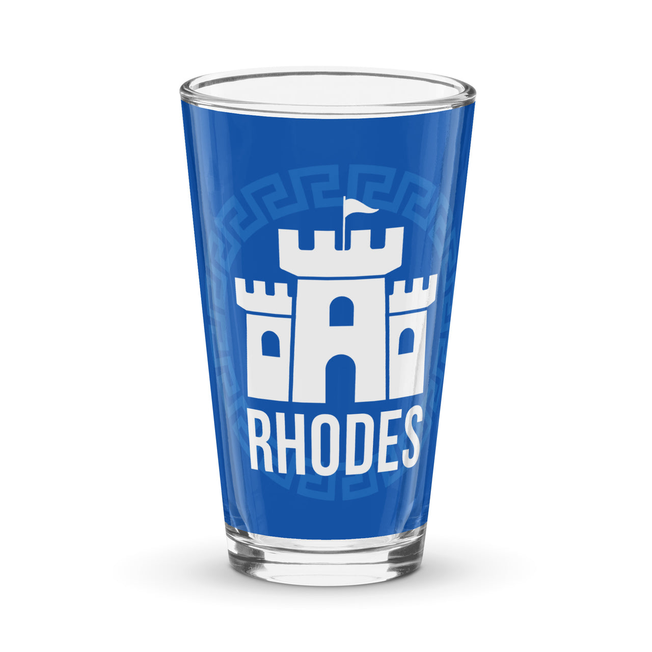 Iconic Places - Rhodes 16oz Glass Pint Cup