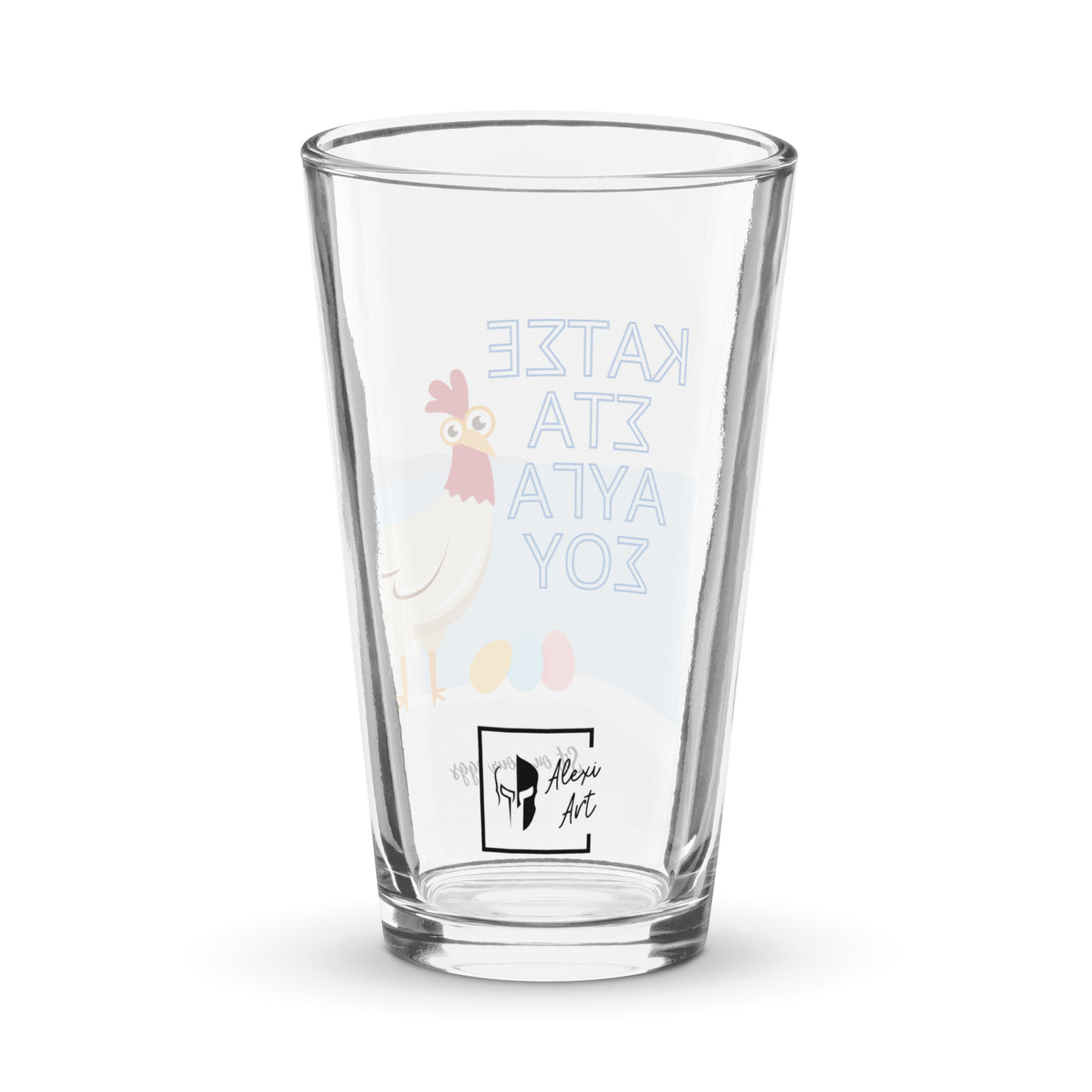 Greek Sayings - Sit on Eggs 16oz Glass Cup