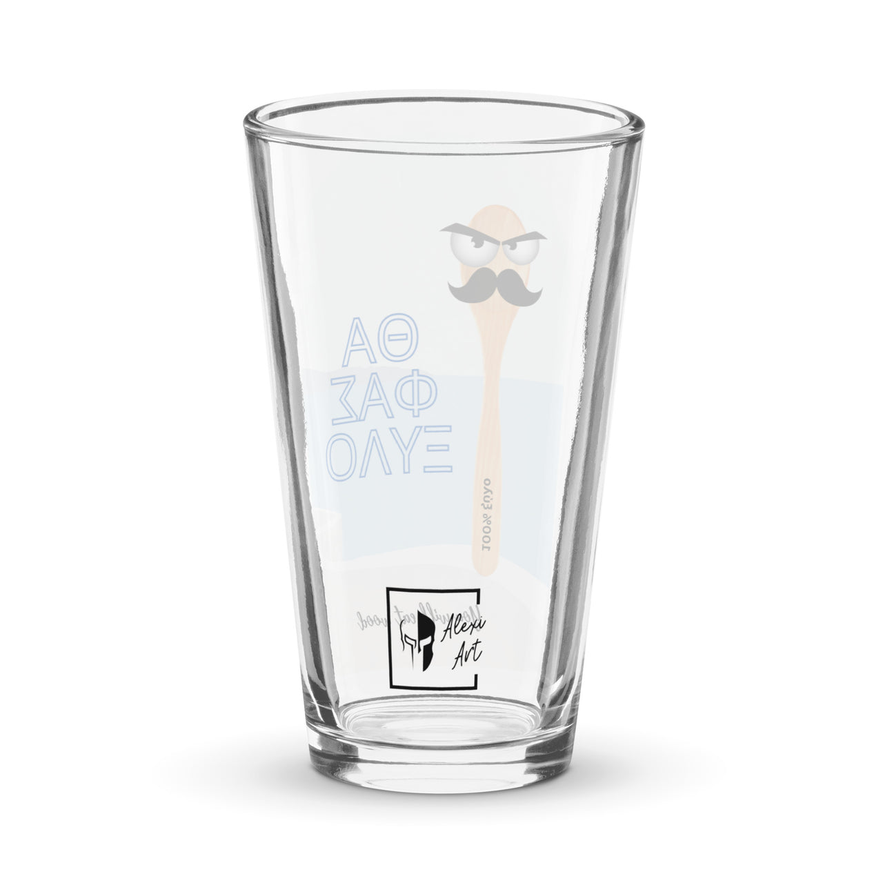 Greek Sayings - Eat Wood 16oz Glass Cup