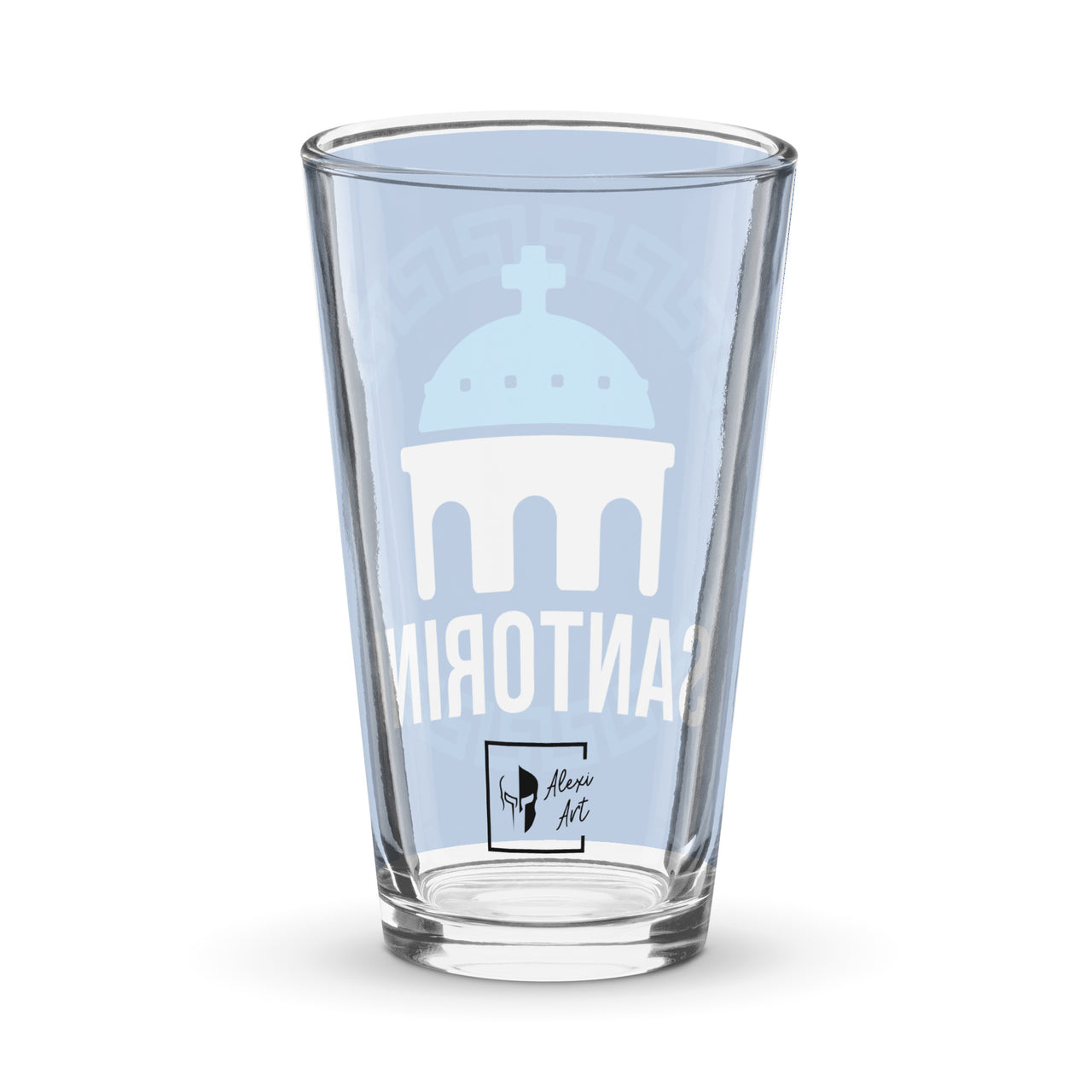 Iconic Places - Santorini 16oz Glass Pint Cup