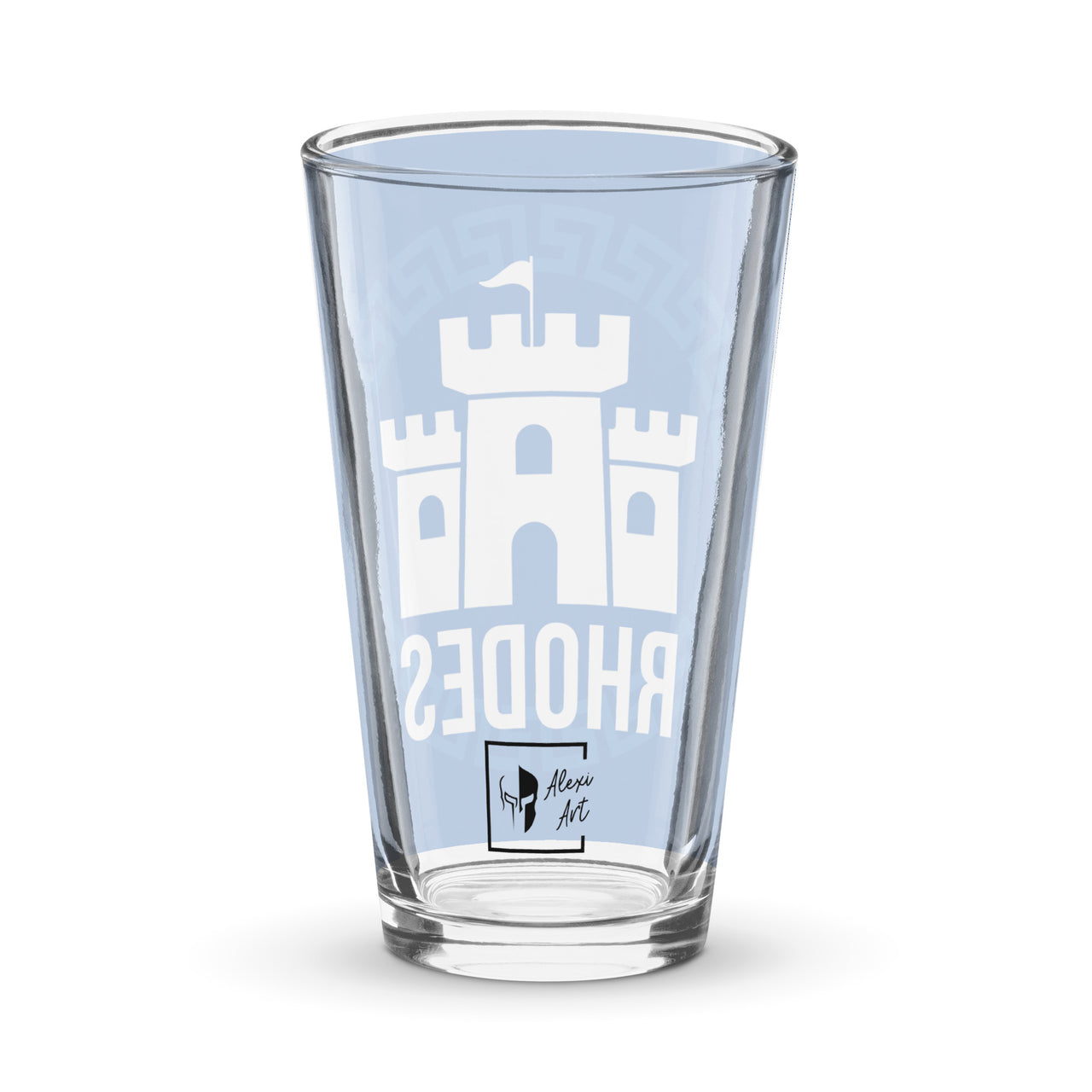 Iconic Places - Rhodes 16oz Glass Pint Cup