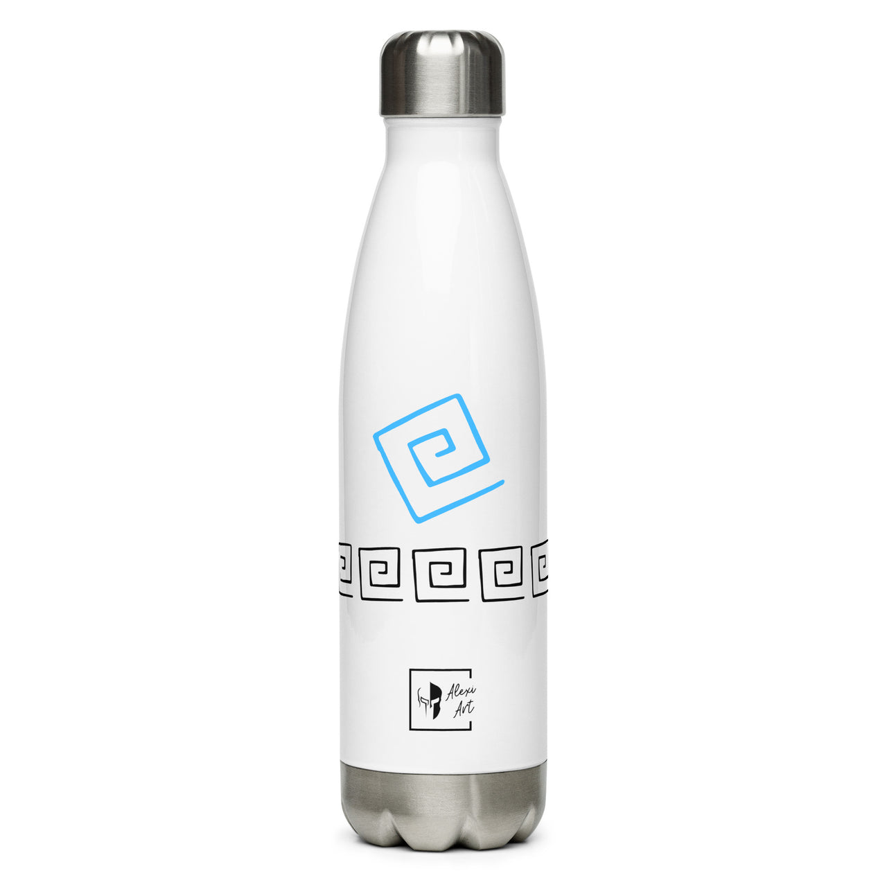 Greek Key Stainless Steel Water Bottle