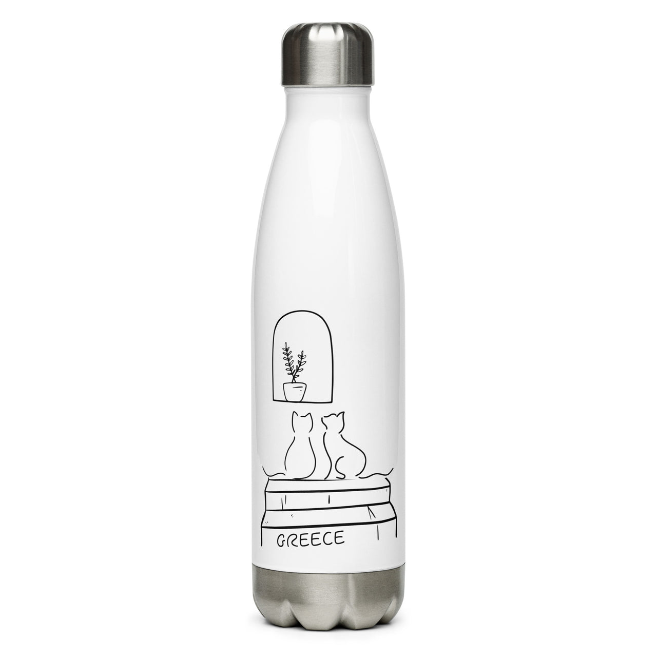 Greek Cats Stainless Steel Water Bottle