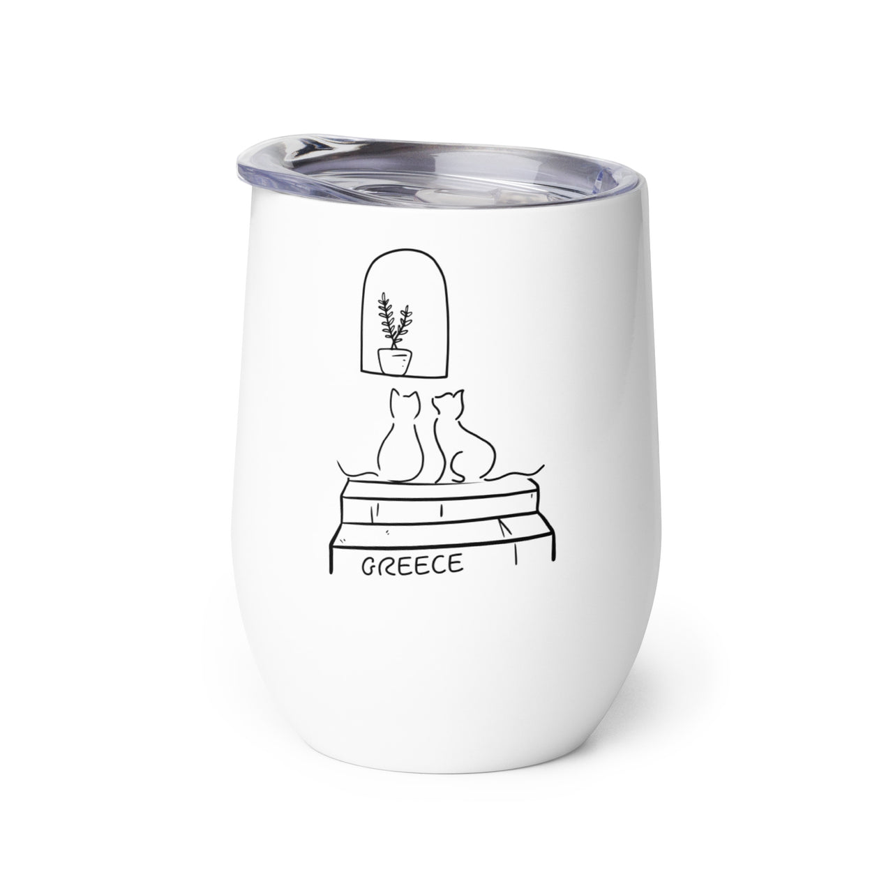 Greek Cats Wine Tumbler